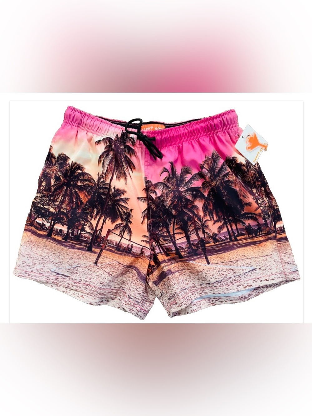 HAPPY HOUR New-With-Tags MAGIC SUNSET Hawaiian BEACH Print SWIM TRUNKS XL